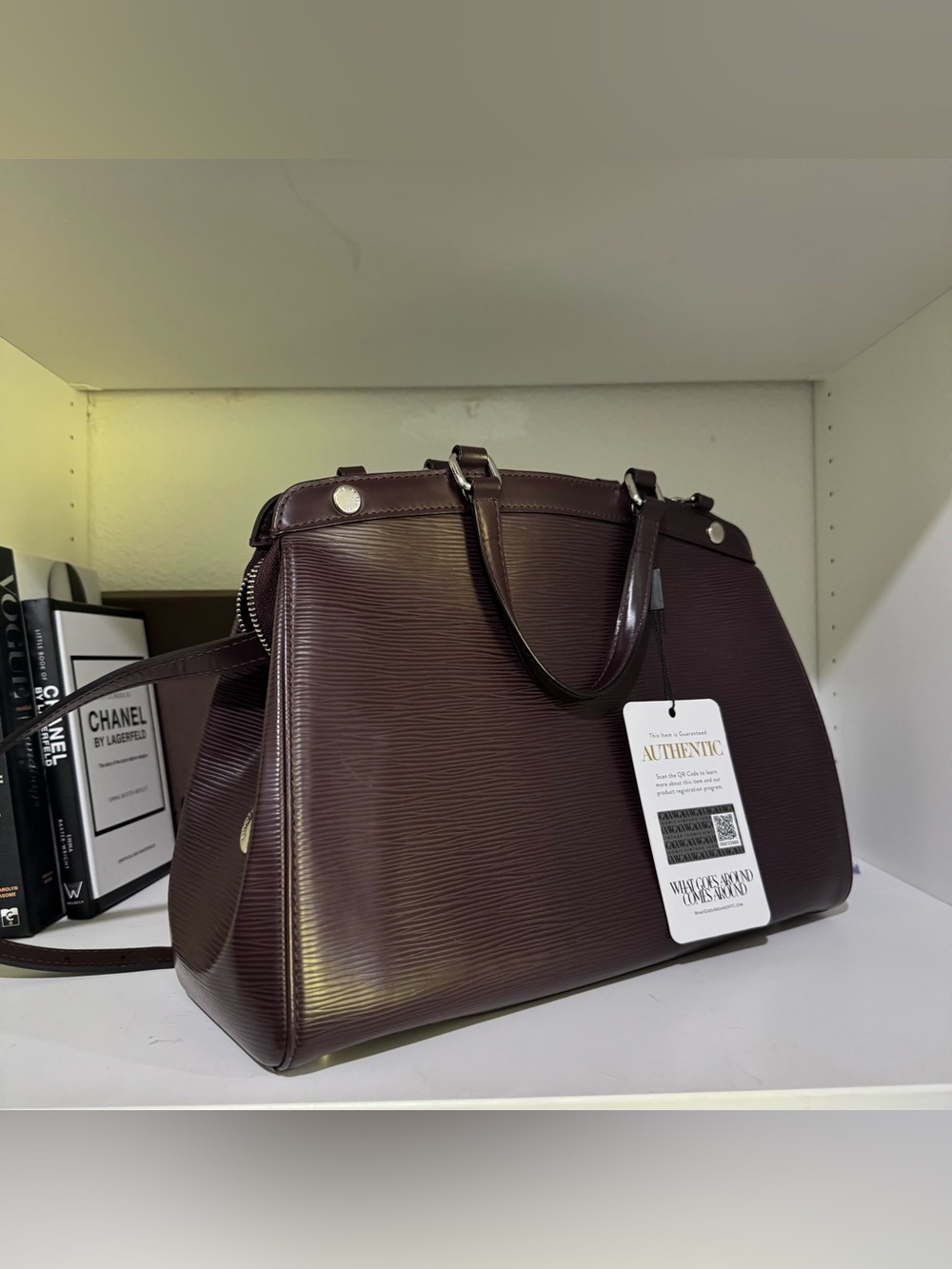 Louis Vuitton Structured Satchel in Dark plum